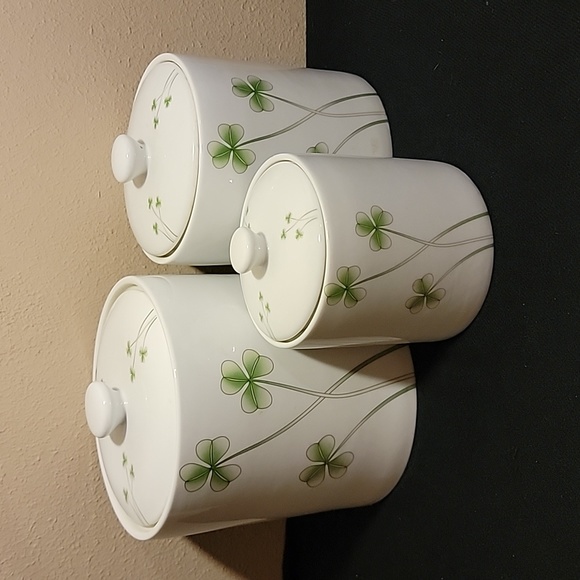 Marcus Notley Ireland Set Of Three Shamrocks Canisters - Picture 1 of 10